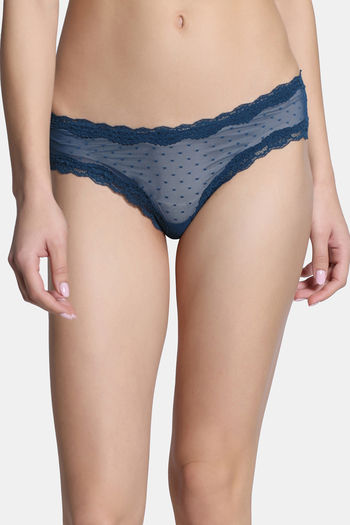 Buy Zivame Coquette Blush Low Rise Full Coverage Hipster Panty - Gibraltor Sea